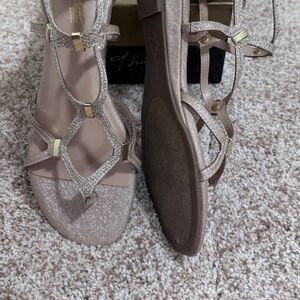 Thalia Sodi Gold Strappy Sandals